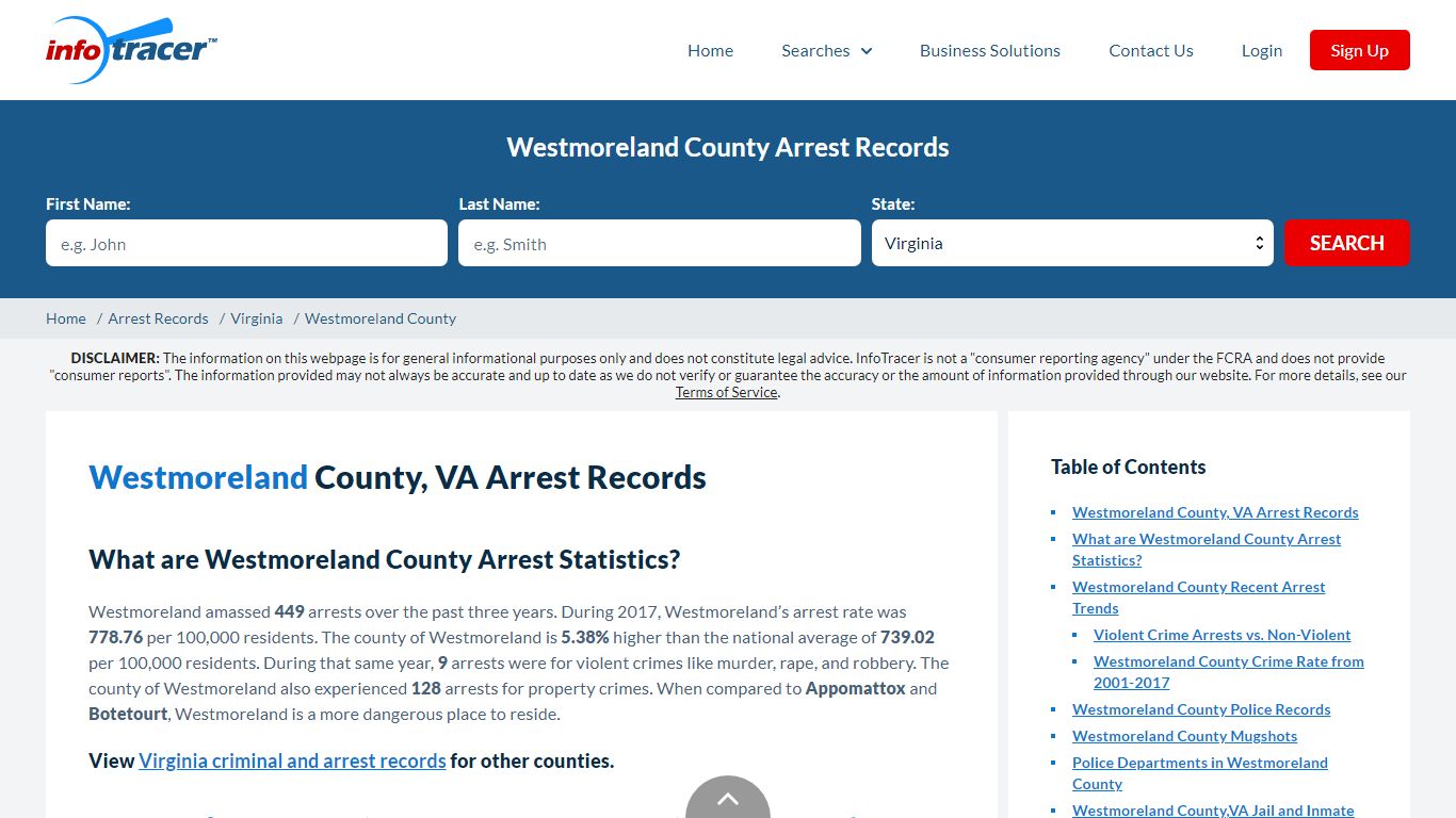 Westmoreland, VA Arrests, Mugshots & Jail Records - InfoTracer